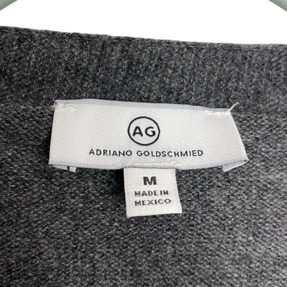 AG Adriano Goldschmied Sweater Mens M Gray V-Neck Academia Wool Preppy NEW - Picture 3 of 7